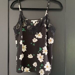 Women's Bar lll Floral Camisole Tank Black Sz S